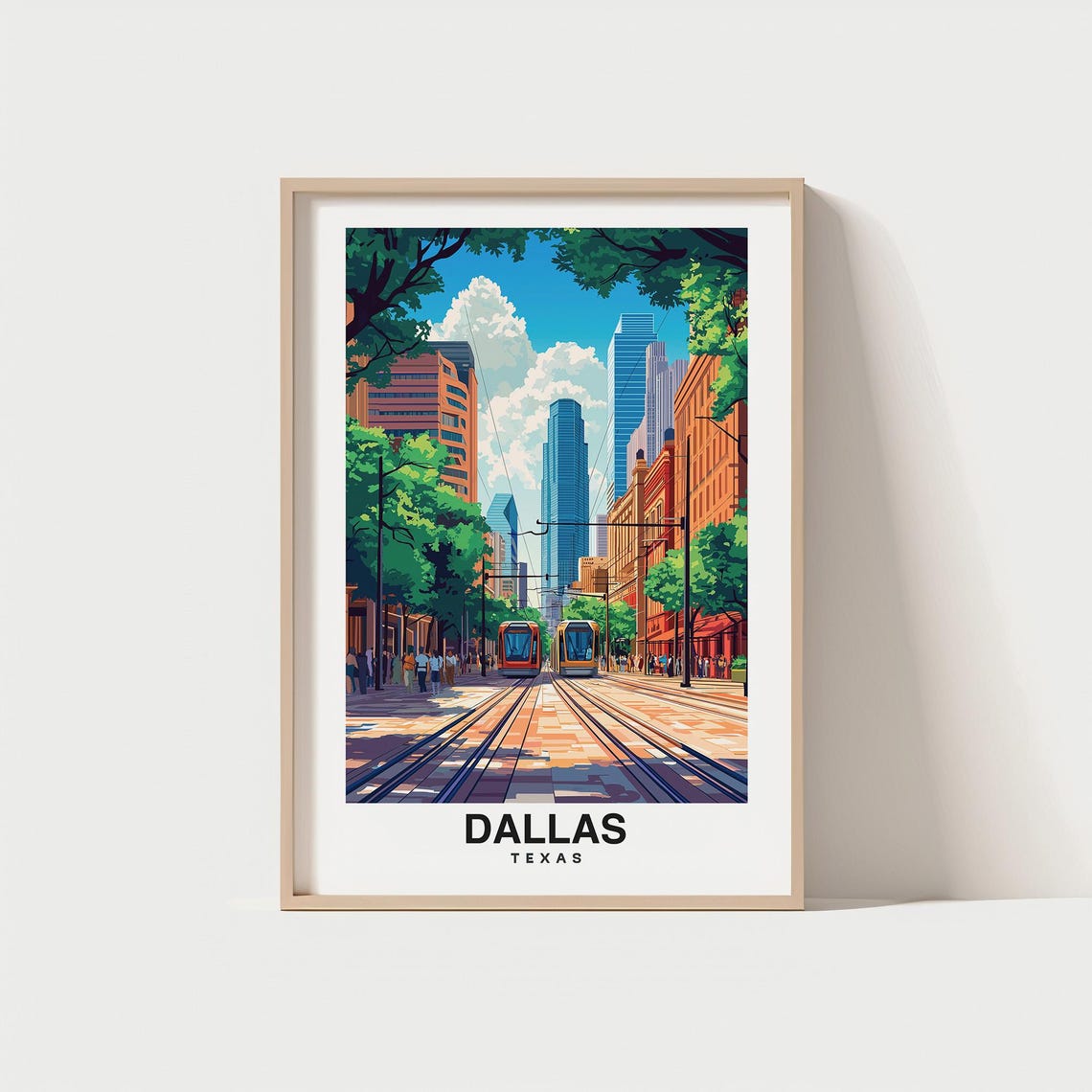 Dallas City Print Dallas Travel Poster Texas Travel Gift Dallas Texas Poster Dallas Gift Lone Star Culture Texas Art