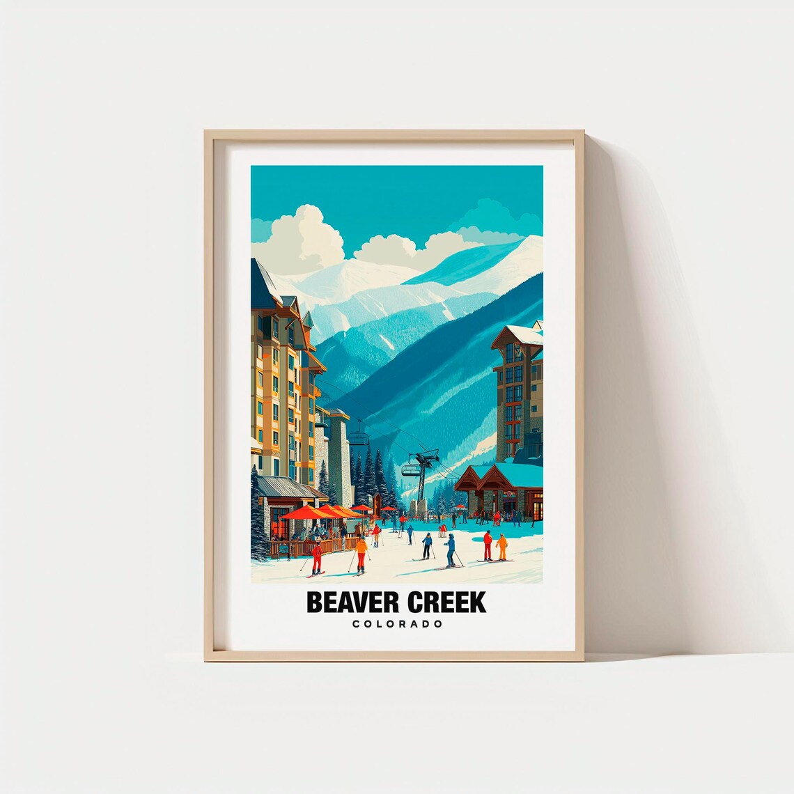 Alpine Beaver Creek Colorado Ski Resort Village Gondola Travel Poster