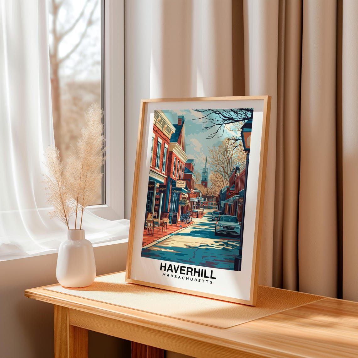 Haverhill Travel Print Wall Art Haverhill Massachusetts City Print Haverhill Travel Gift Haverhill City Poster - Image 3