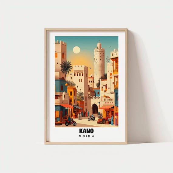 Kano Print Nigeria Poster Historic Views Cultural Charm Beauty Scenic Scene Travel Decor Art