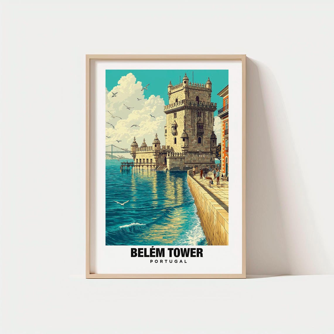 Belem Tower Portugal Historic Riverside Monument Seaside Art Poster