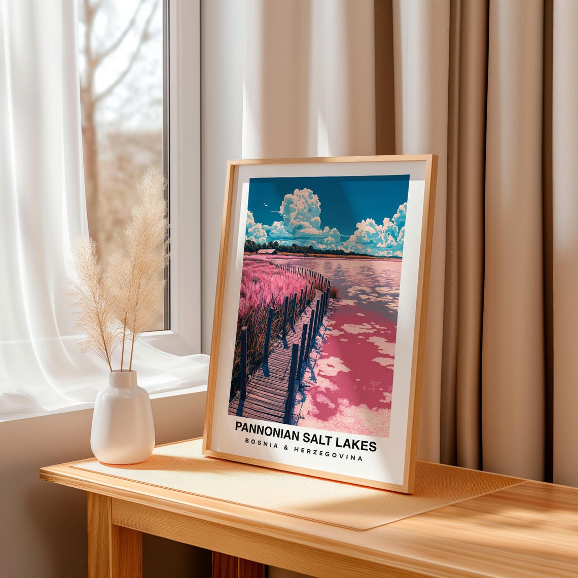 Pannonian Salt Lakes Travel Print Wall Art Tuzla Bosnia And Herzegovina City Print Pannonian Salt Lakes Travel Gift - Image 3