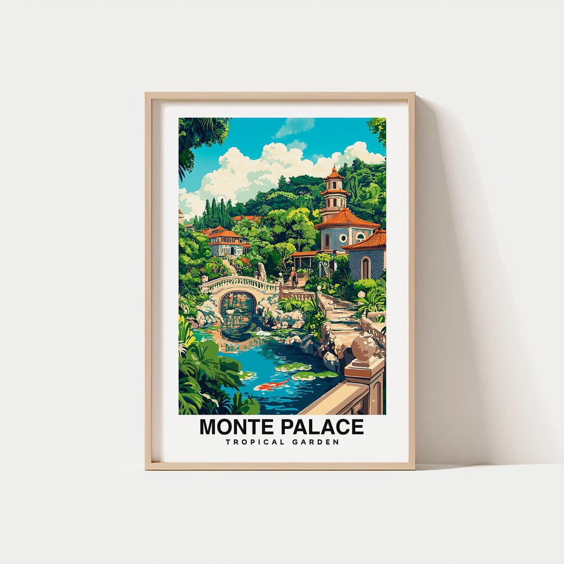 Monte Palace Tropical Garden Print Portugal Poster Travel Wall Art Scenic Print Nature Decor Exotic Plants Funchal View Travel Print