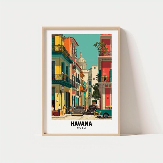 Havana Poster Print Travel Gift Wedding Birthday Cuban Heritage