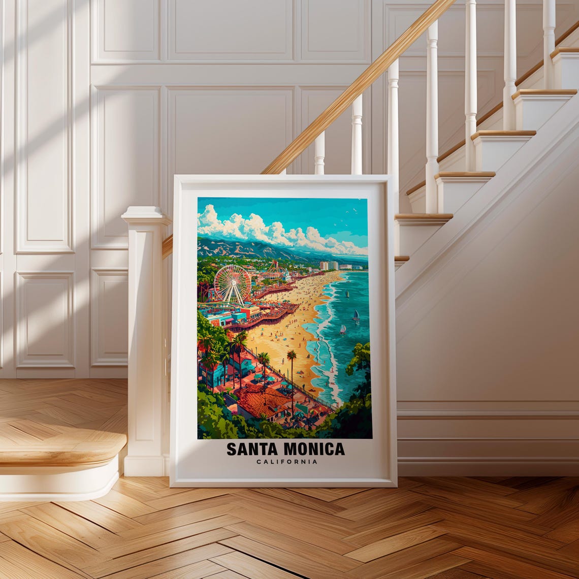 Santa Monica Print California Poster Santa Monica Views Santa Monica Landmarks Santa Monica City California Charm Santa Monica Beauty