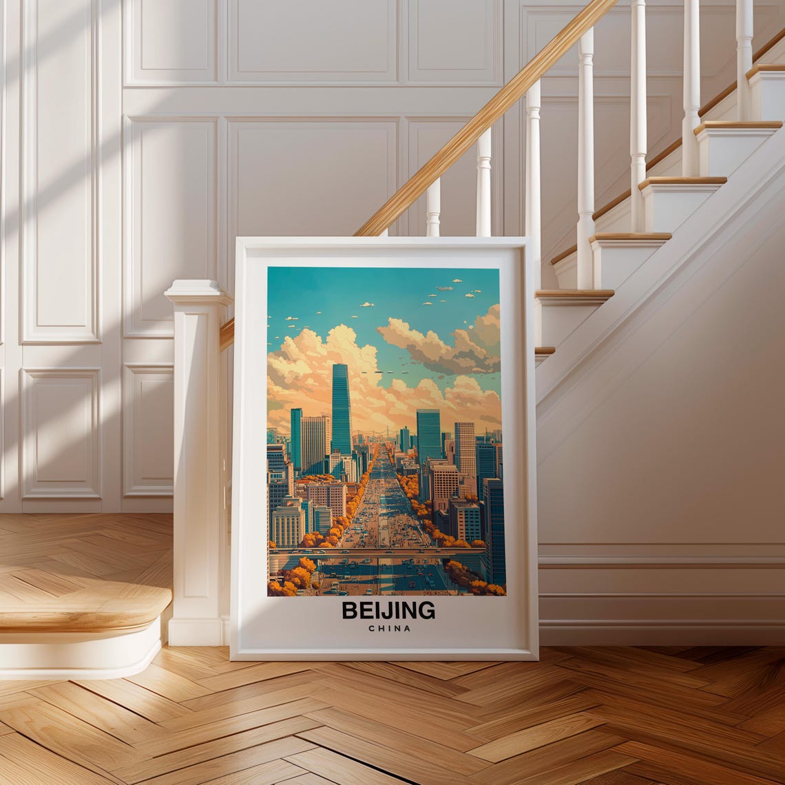 Beijing Print China Poster Travel Wall Art Cityscape Print Scenic Art Landmark Decor Historic View Forbidden City Travel Poster