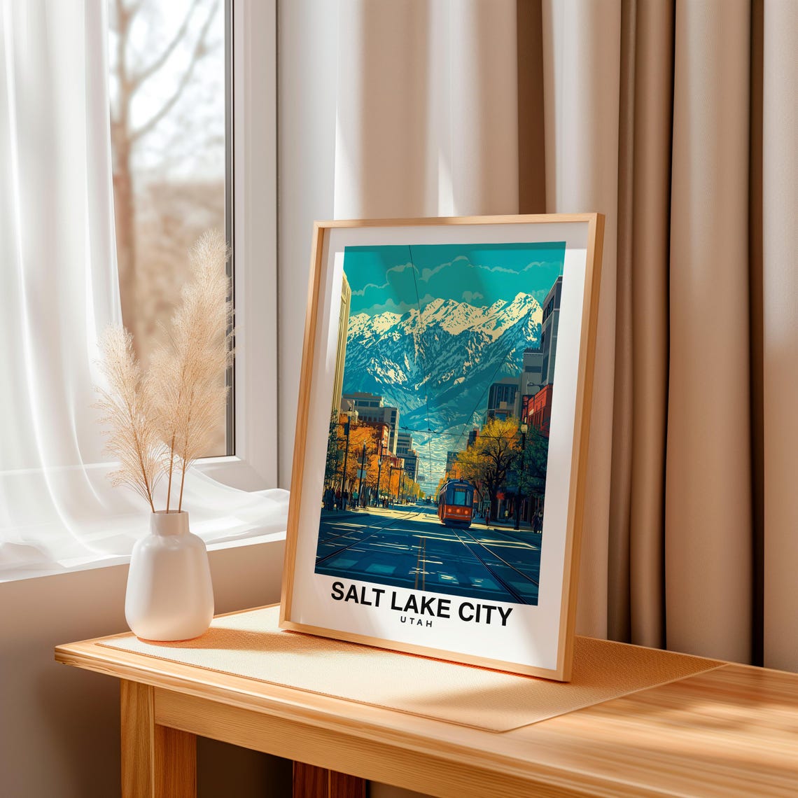 Salt Lake City Print Travel Poster Utah Art Mountain Views Scenic Trails Historic Landmarks Outdoor Adventure Vibrant City Utah Art - Image 3