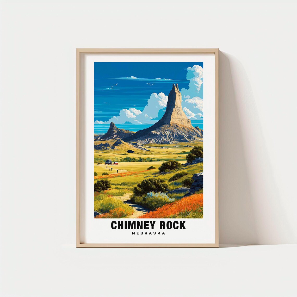 Chimney Rock Nebraska Prairie Oregon Trail Historic Landmark Poster