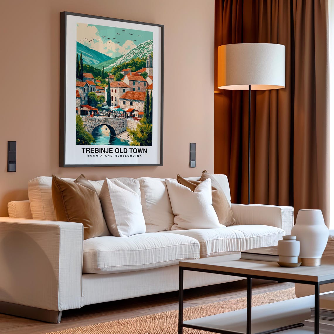 Trebinje Old Town Travel Print Wall Art Trebinje Bosnia And Herzegovina City Print Trebinje Old Town Travel Gift - Image 4