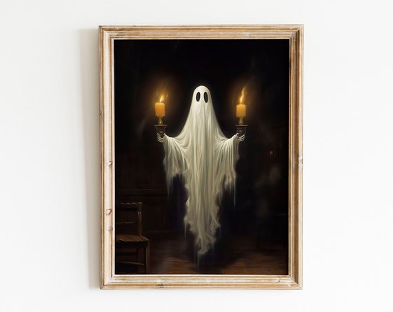 With Candles Print Wall Art Halloween Spooky Dark Academia
