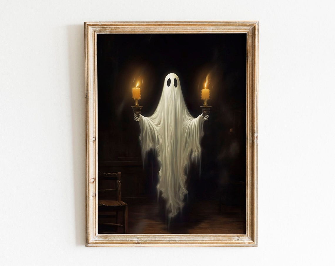 With Candles Print Wall Art Halloween Spooky Dark Academia