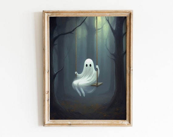 On The Swing Wall Art Cute Print Dark Academia