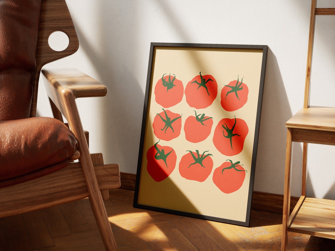 Red Tomatoes Grid Pop Art Style Kitchen Food Decor Wall Poster - Image 4