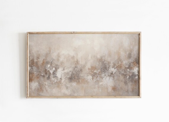 Neutral Beige Abstract Misty Texture Calm Minimalist Home Poster