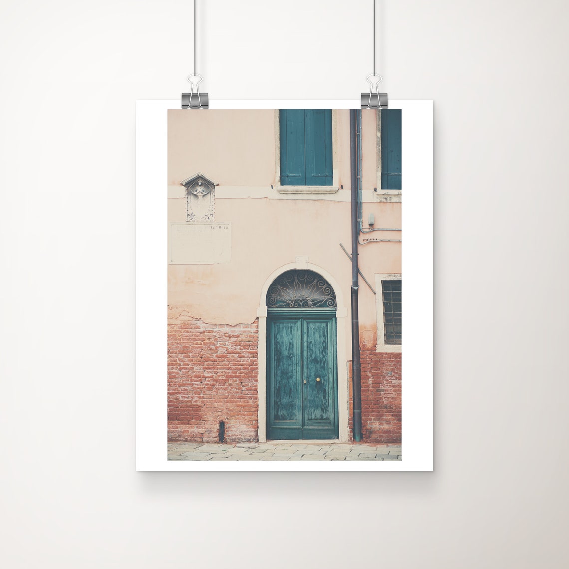 Venice Teal Door Italian Architecture Street Photography Print