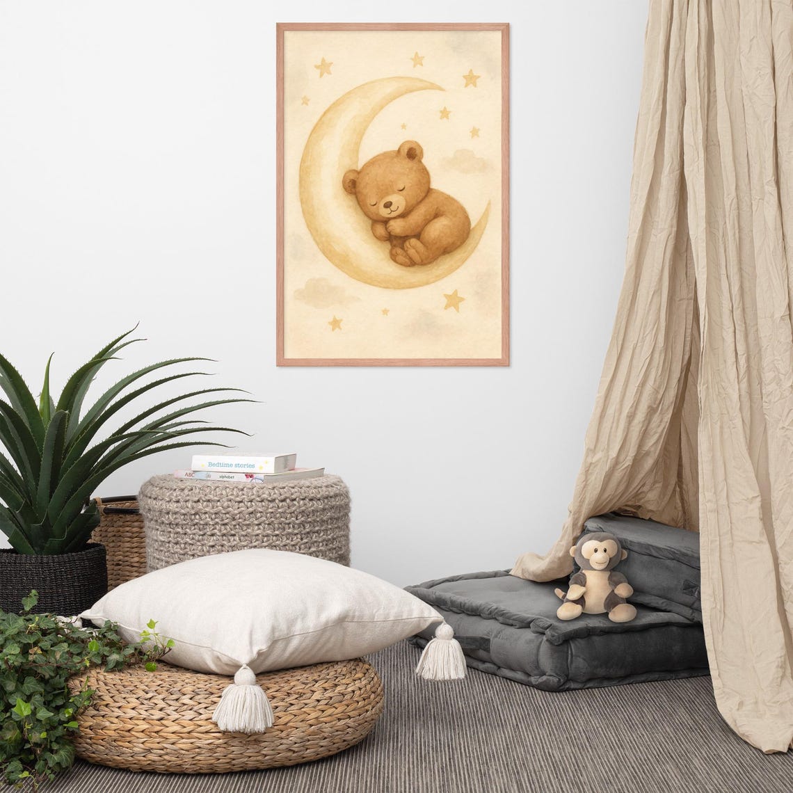 Teddy Bear Moon Sleep, Baby Nursery Decor - Image 3