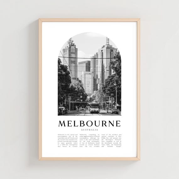 Melbourne Travel Poster Print Wall Art Australia City Gift Decor Cn04m