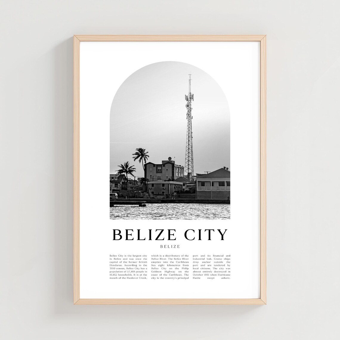 Belize City Travel Poster Print Wall Art Gift Decor Ce53m