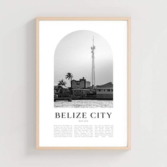 Belize City Travel Poster Print Wall Art Gift Decor Ce53m