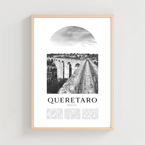 Queretaro Travel Poster Print Wall Art Mexico City Gift Decor Na231m