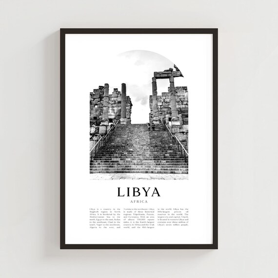 Libya Africa Black and White Ancient Ruins Photography Wall Art