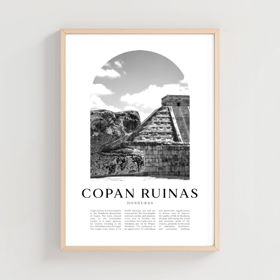 Copan Ruinas Travel Poster Print Wall Art Honduras City Gift Decor Ce43m