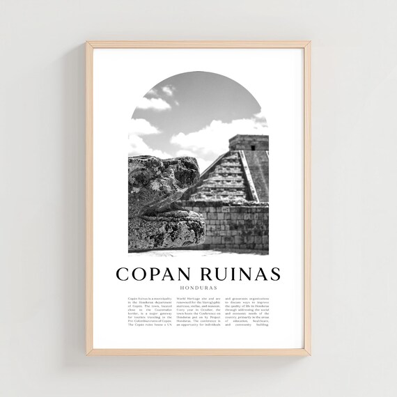 Copan Ruinas Travel Poster Print Wall Art Honduras City Gift Decor Ce43m