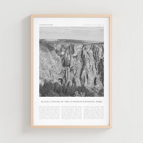 Black Canyon Of Gunnison National Park Colorado Cliffs Travel Poster