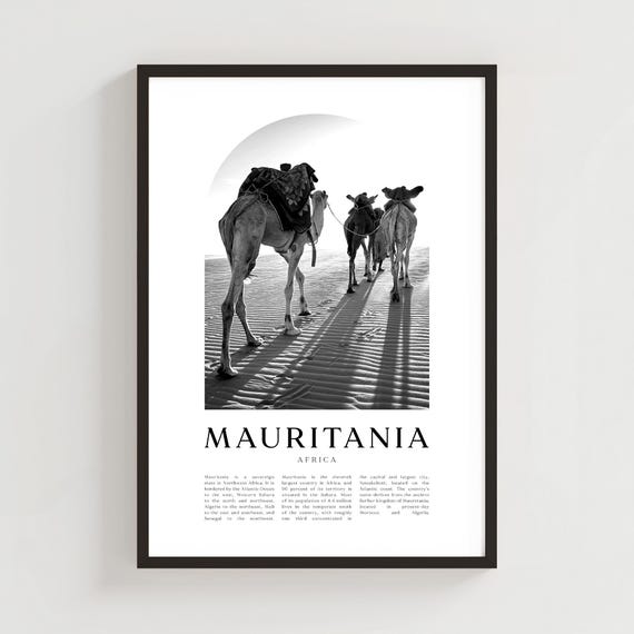 Mauritania Travel Poster Print Wall Art Africa City Gift Decor Af72m
