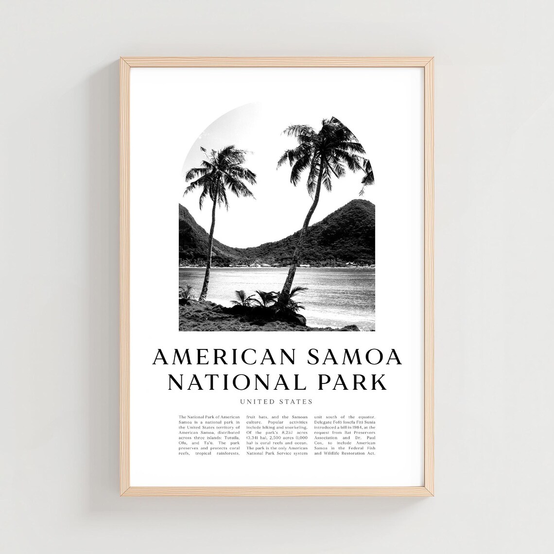 American Samoa National Park Palm Beach Arch Photo Travel Poster