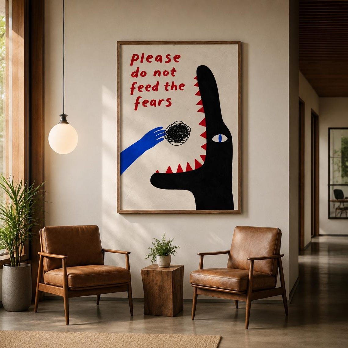 Bold Graphic Mental Health Poster Risograph Style Quote Wall Art - Image 4