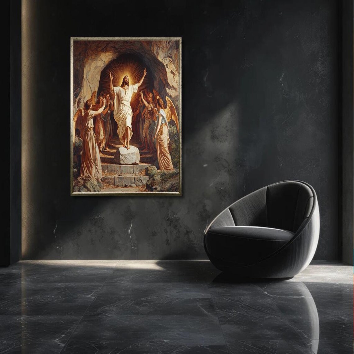 Resurrection Of Jesus Rising From The Tomb With Angels Poster - Image 3