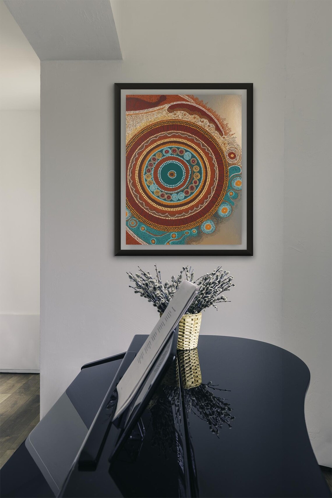 Aboriginal Dot Art Print, Australian Home Office - Image 3