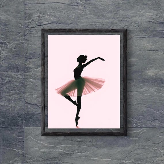 Ballerina Nursery Decor Minimal Ballet Girls Room Wall Art Ballerina Wall Art Dancers Decor Balletcore