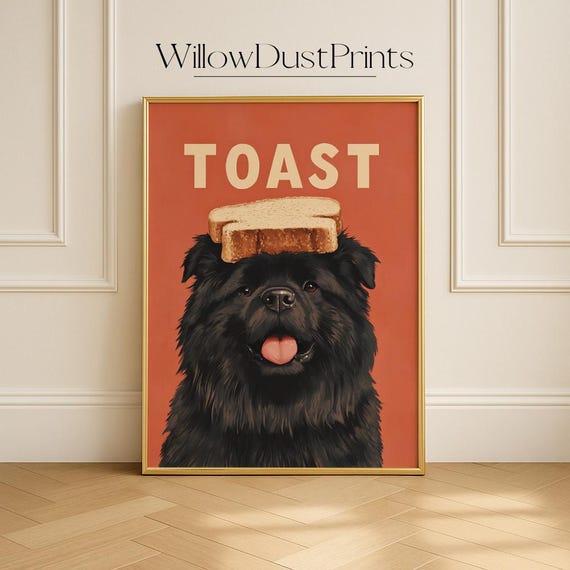 Quirky Pet Art For Kitchen Office Dog Lover Gift Funny Fluffy Retro Poster Animal Lovers Bold Interiors Dorm Decor