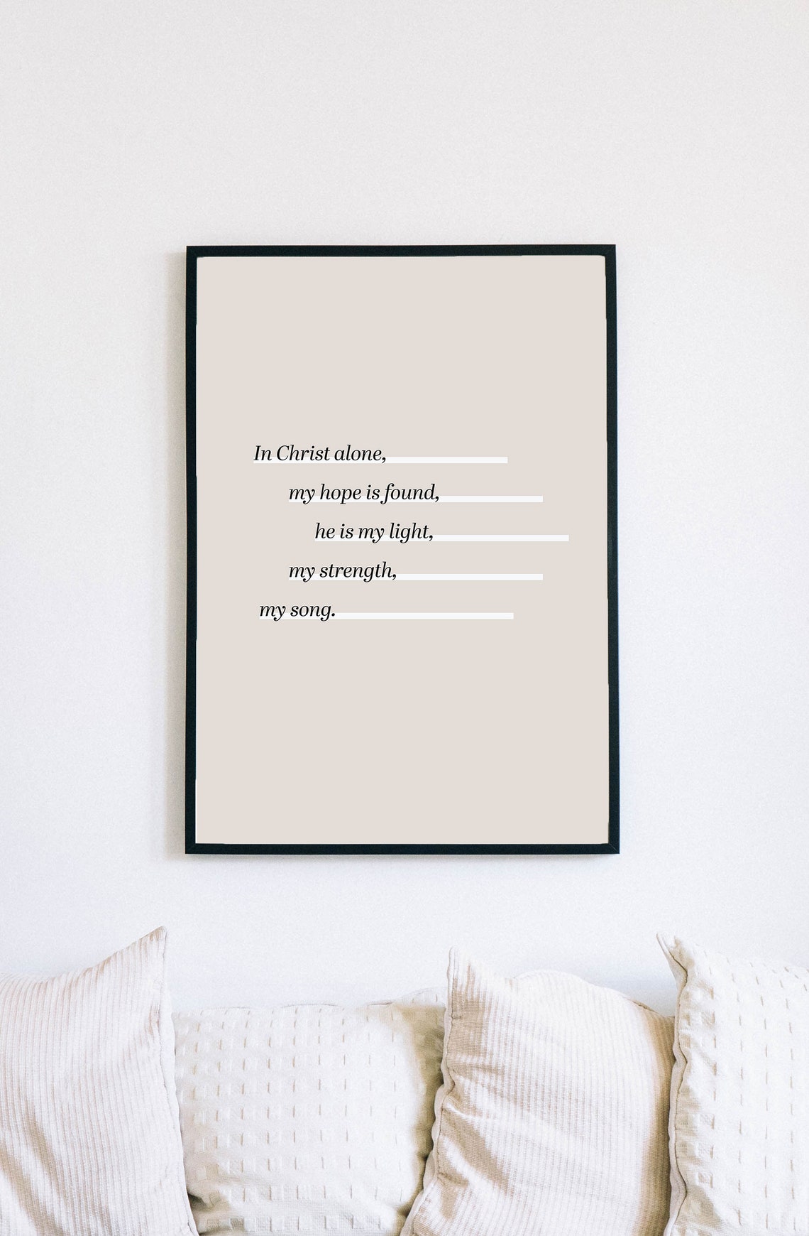 In Christ Alone Hymn Lyric Minimalist Beige Christian Poster - Image 4