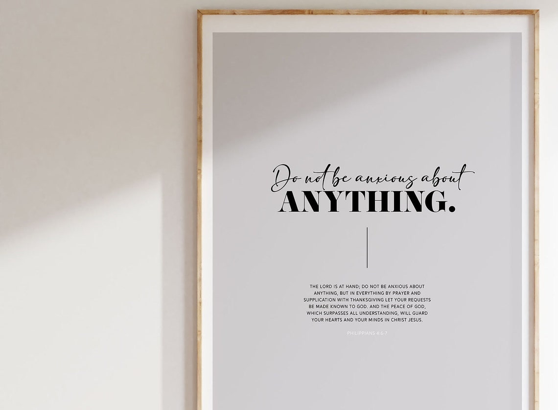 Do Not Be Anxious About Anything Philippians 4 Bible Verse Wall Art Christian Scripture Poster Typography Home Decor - Image 3