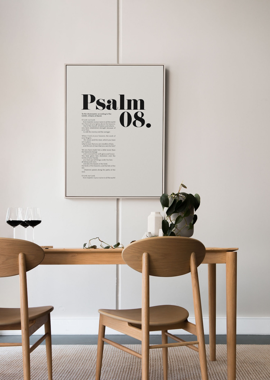 Psalm 8 Minimalist Christian Scripture Art Print