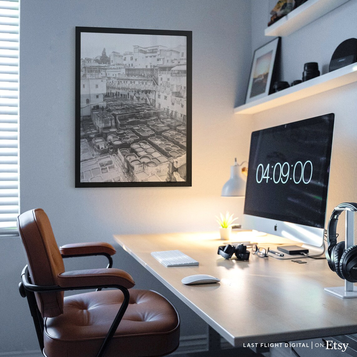 Fes Morocco Chouara Tannery Dye Pits Black And White Photo Poster - Image 2