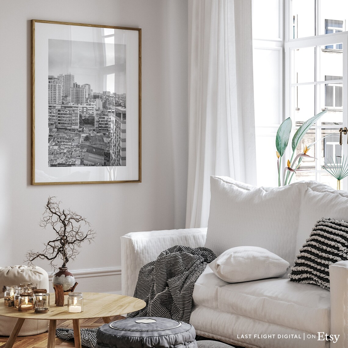 Luanda Angola City Skyline Urban Black And White Photo Poster - Image 5
