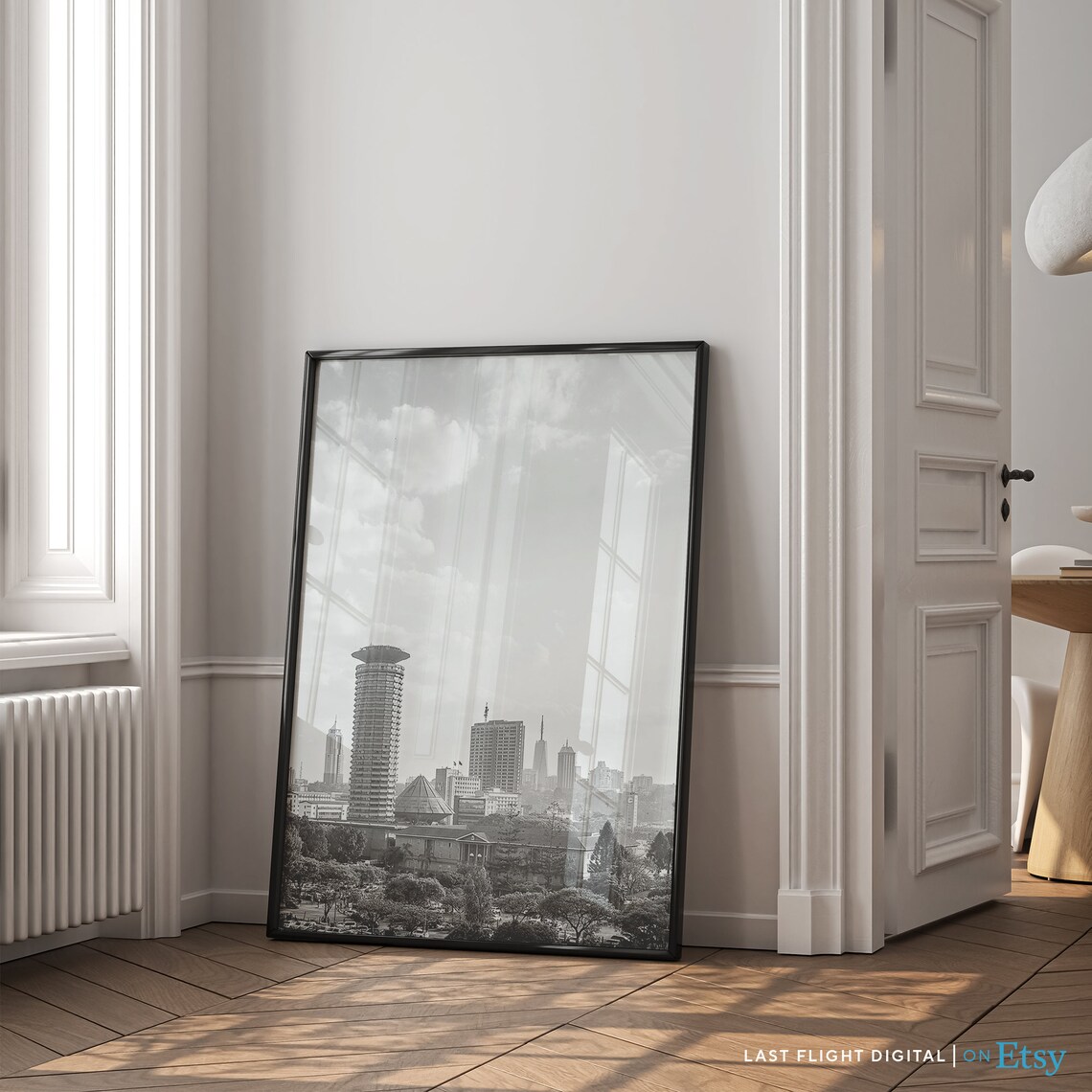 Nairobi Kenya Business District Skyline Black And White City Poster - Image 4