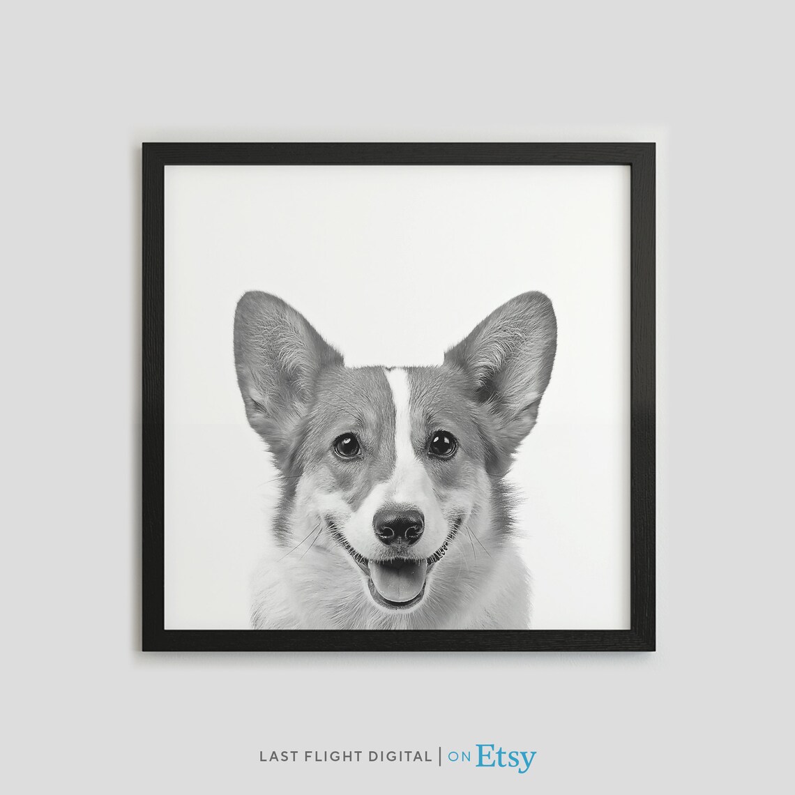 Corgi Dog Puppy Poster, Cute Nursery Room Art Print