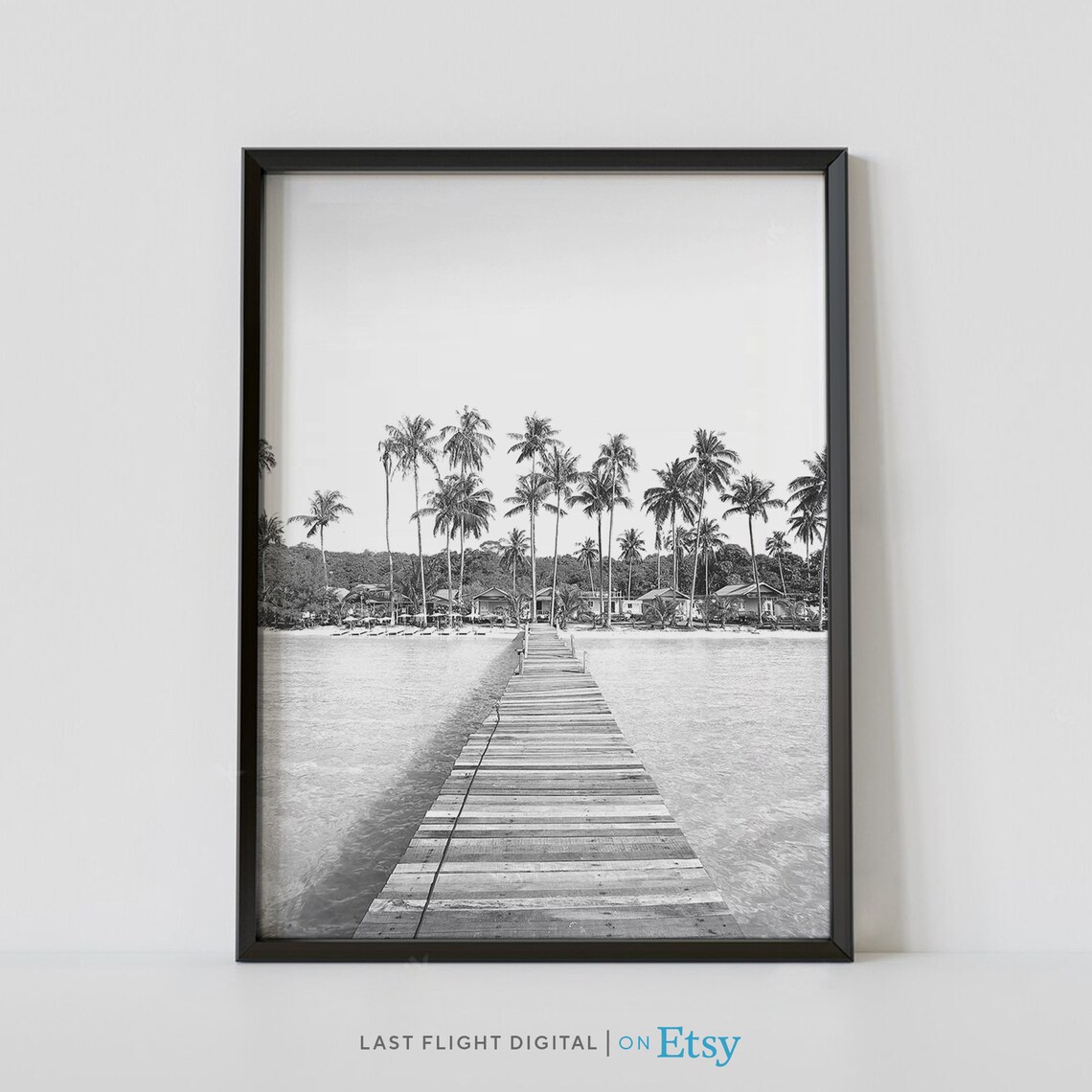 Cancun Black and White Travel Poster, Coastal Cityscape