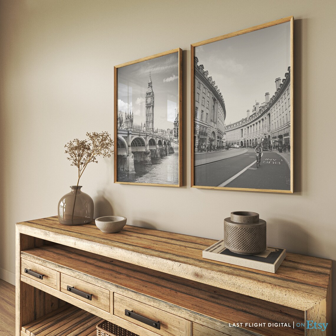 London England City Street Black and White Photography Poster - Image 4
