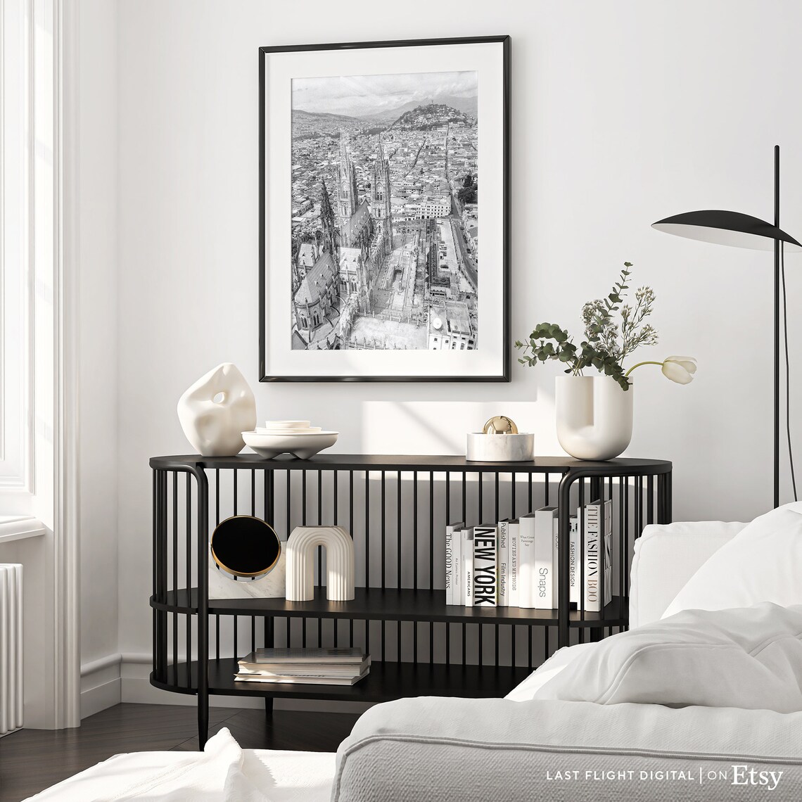 Quito Cityscape, Black White Travel Poster - Image 2