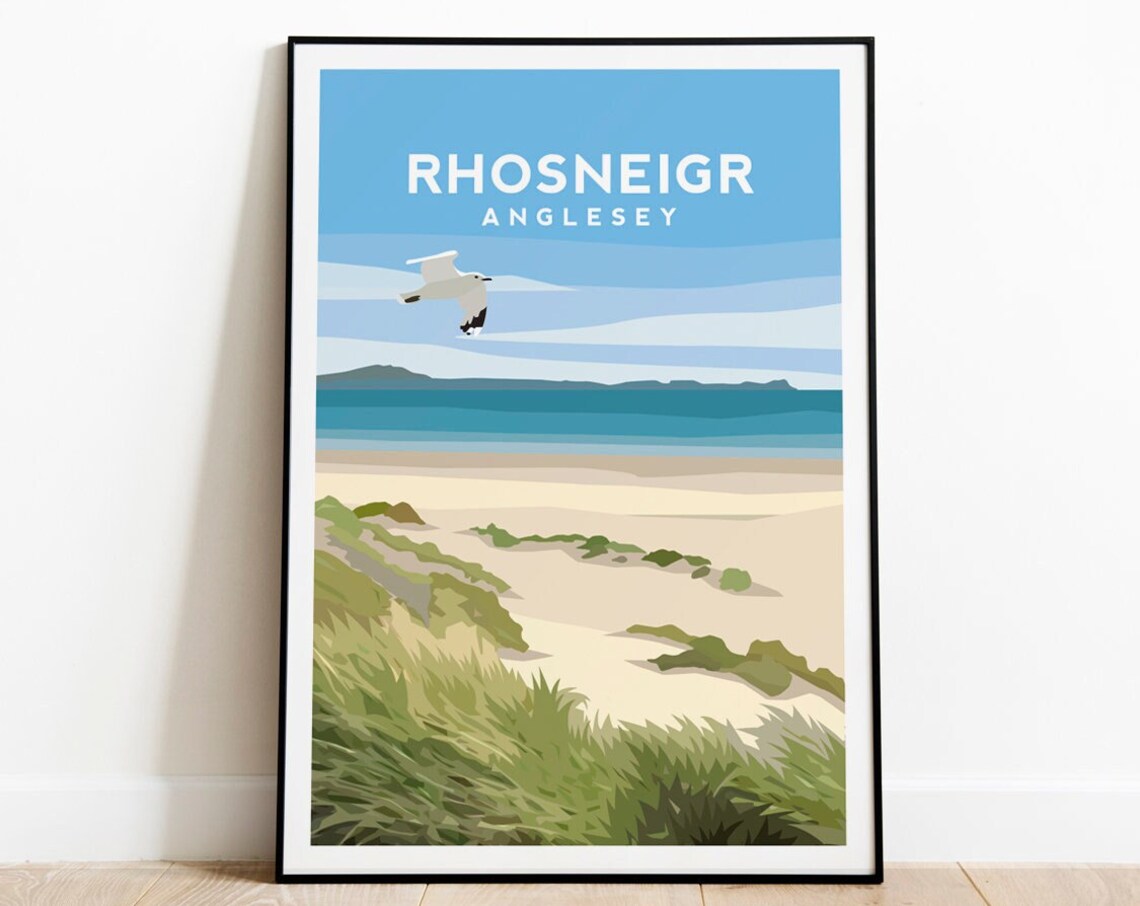 Rhosneigr Anglesey Travel Poster, North Wales
