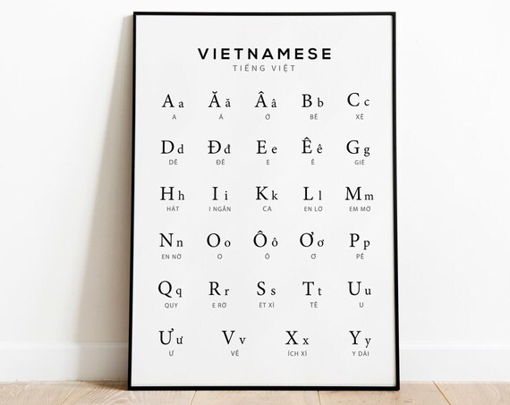 Vietnamese Alphabet Chart Tieng Viet Language Learning Poster