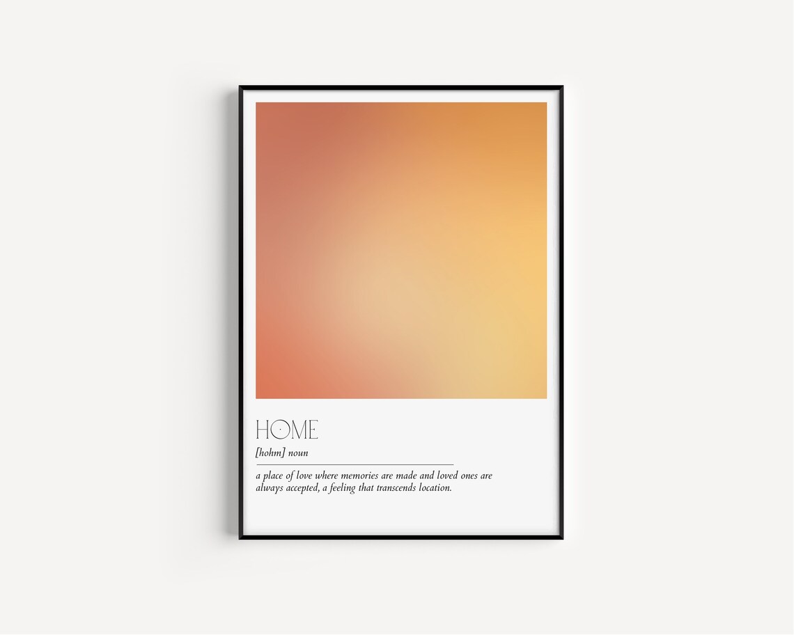 Home Definition Minimalist Word Typography Art Print