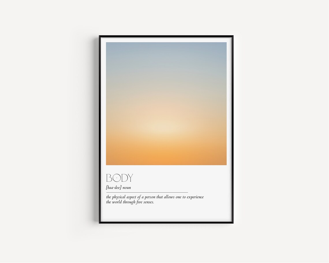 Body Definition Minimalist Typography Art Print