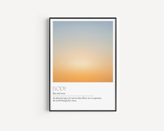 Body Definition Minimalist Typography Art Print